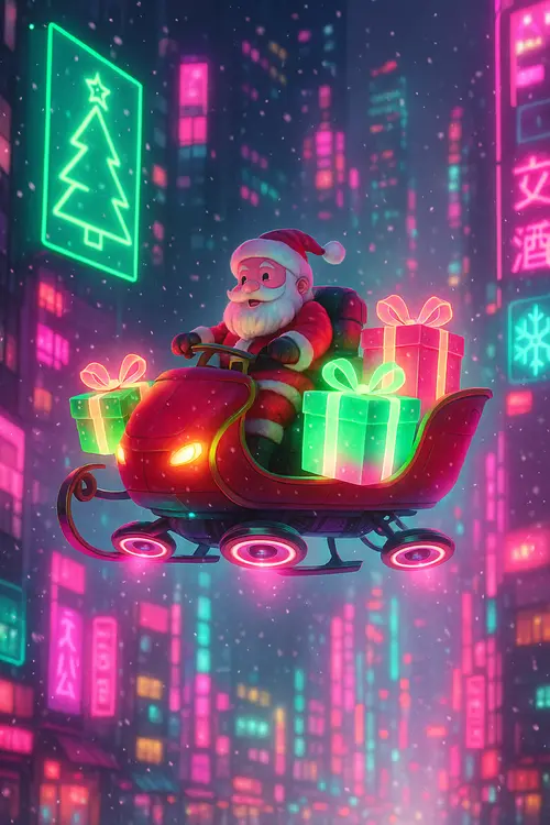 Cyber Steam-Punk Christmas wallpaper